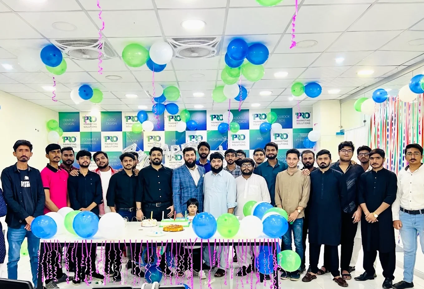 The WeProms team gathered for an office anniversary celebration