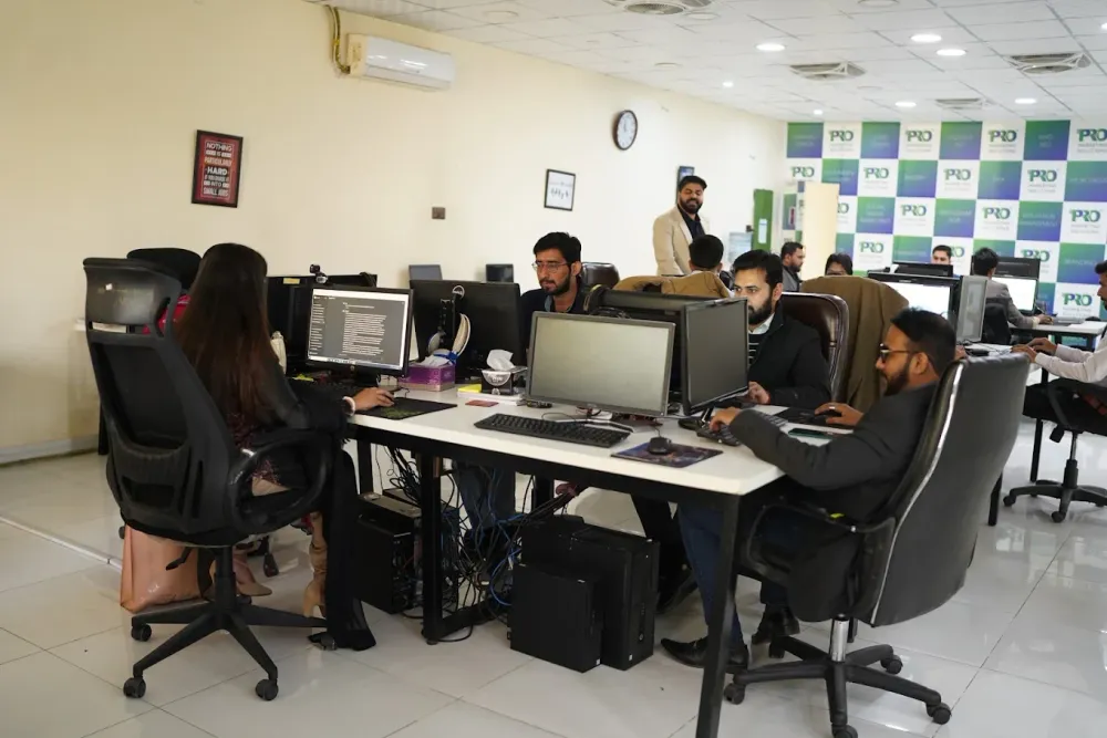 The WeProms team working in the Lahore office