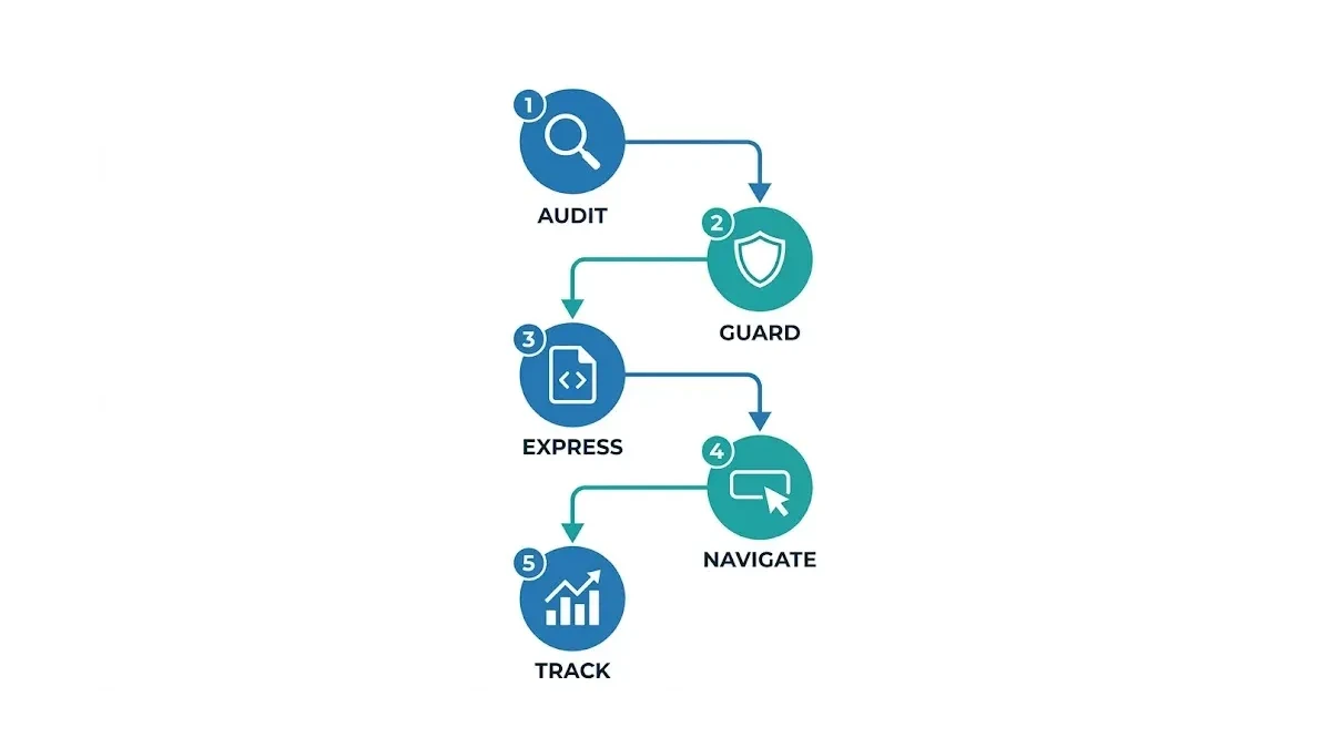 Infographic: The AGENT framework five-step process for Pakistani websites