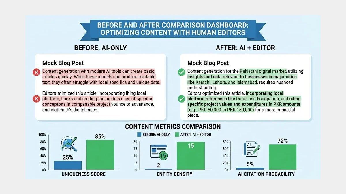Infographic: Before and After Content Quality Comparison Dashboard