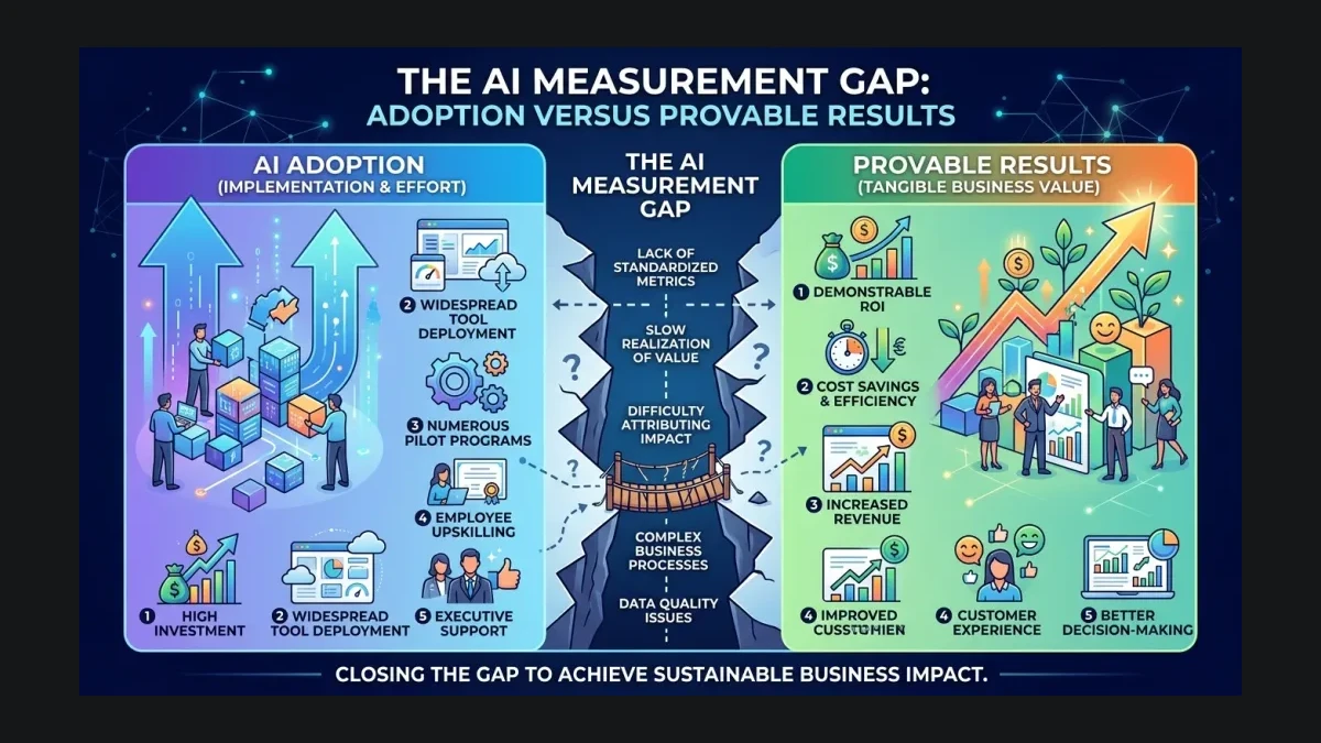 Infographic: The AI measurement gap - adoption versus provable results