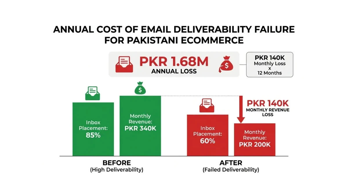 Infographic: Annual cost of email deliverability failure for Pakistani ecommerce