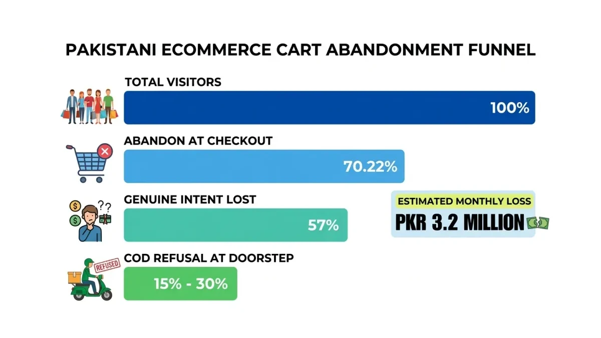 Infographic: Cart abandonment funnel for Pakistani ecommerce