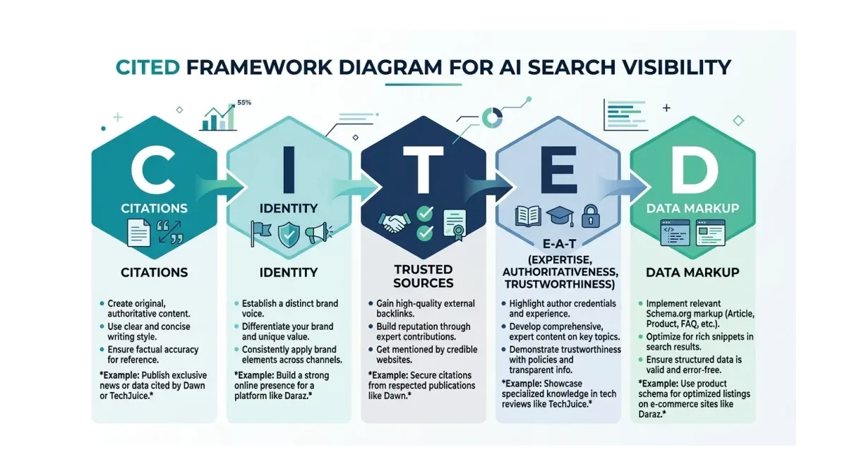 Infographic: Entity optimization checklist for Pakistani businesses targeting AI search