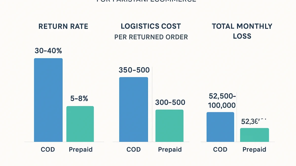 Infographic: COD vs prepaid order cost comparison for Pakistani ecommerce