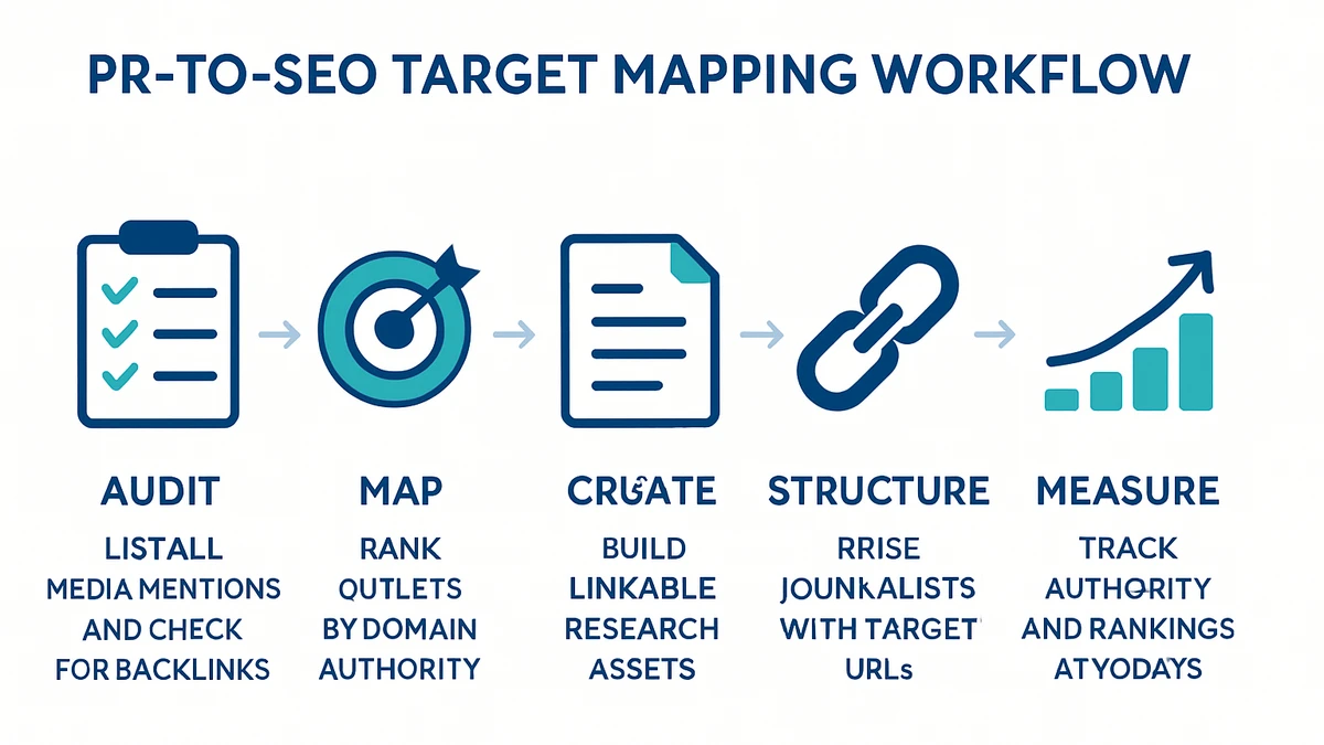 Infographic: PR-to-SEO target mapping workflow for Pakistani businesses