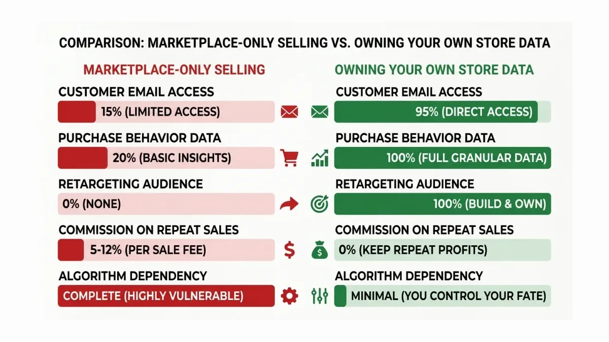 Infographic: Customer Data Ownership Comparison Between Marketplace and Own Store