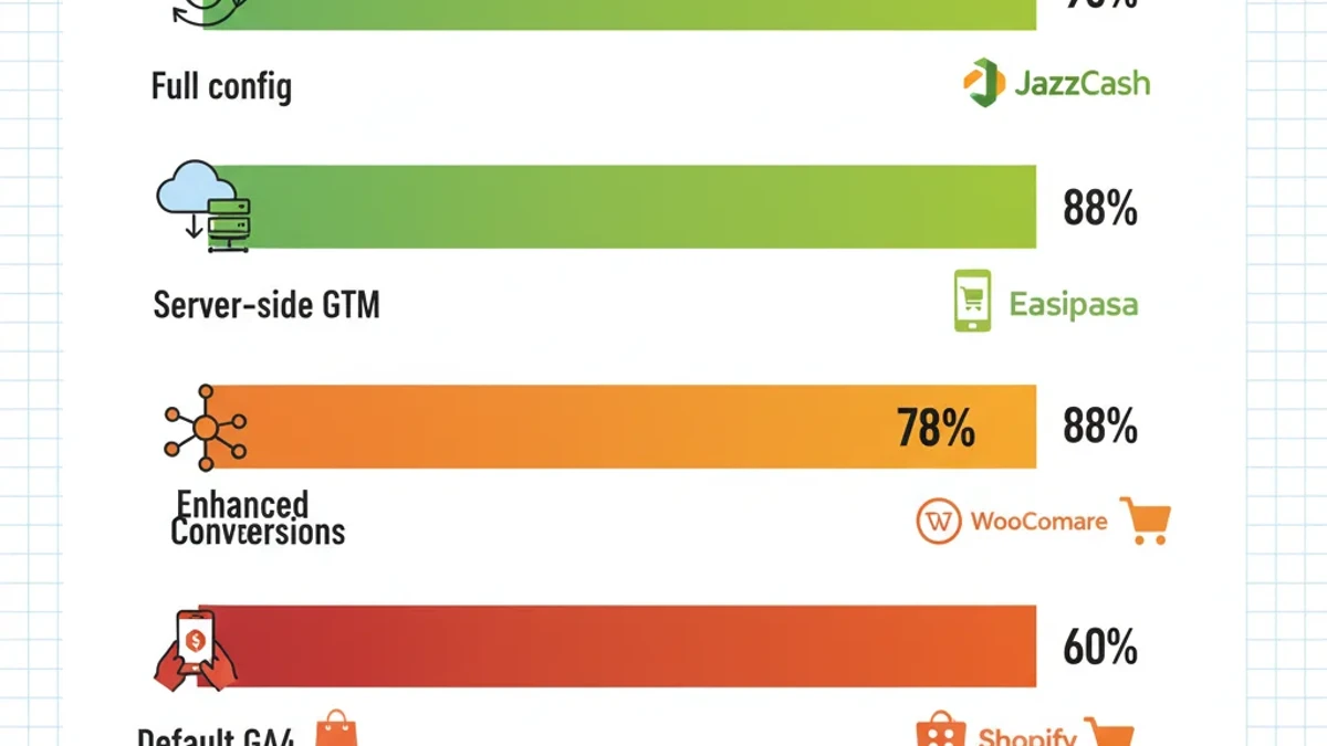 Infographic: Conversion accuracy comparison across GA4 configuration levels