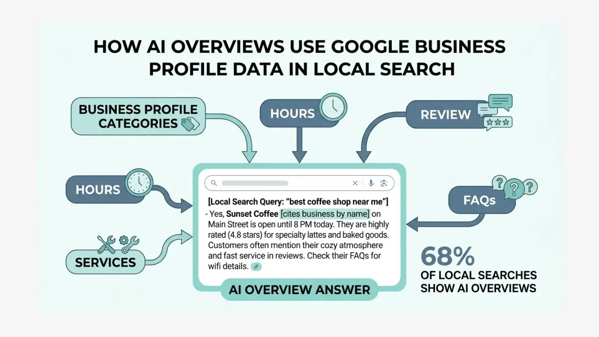 Infographic: How AI Overviews pull Google Business Profile data into local search answers