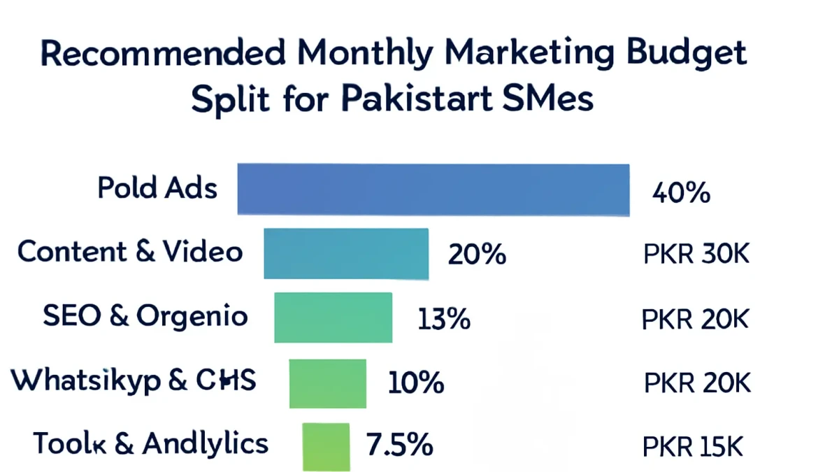 Infographic: Paid ads budget split between Meta and Google for Pakistani SMEs