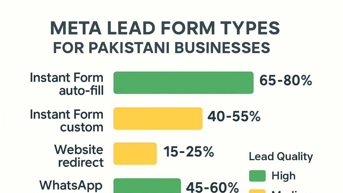 Infographic: Meta lead form type comparison for Pakistani businesses