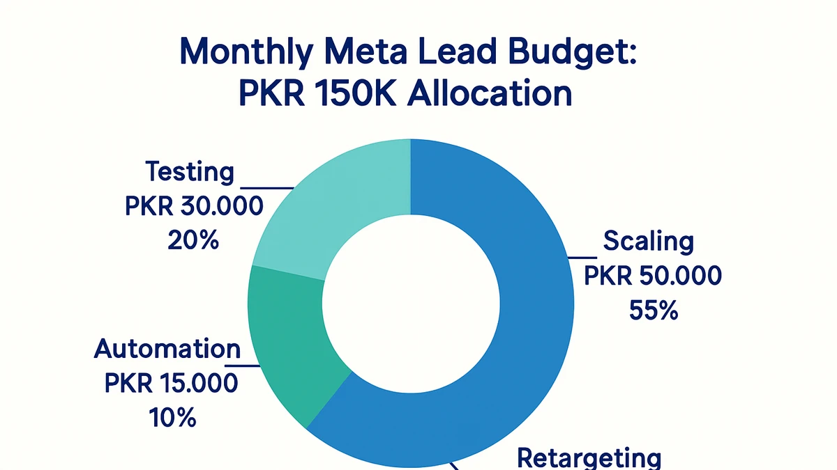 Infographic: PKR 150K Meta lead budget allocation breakdown