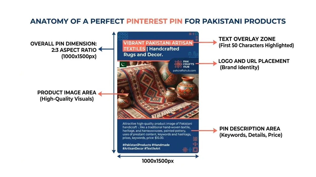 Infographic: Pinterest pin anatomy for Pakistani products