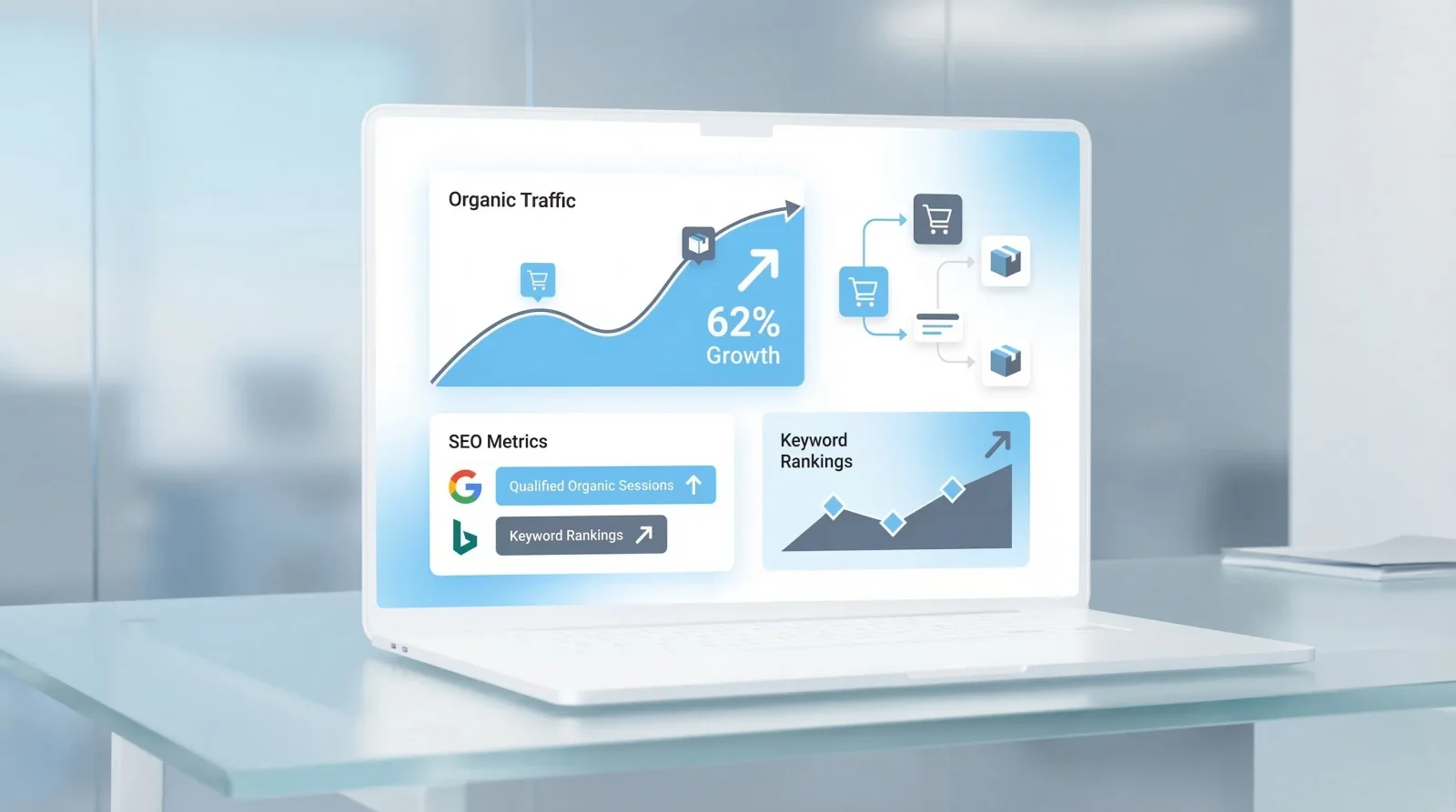 Shopify SEO Case Study campaign results dashboard