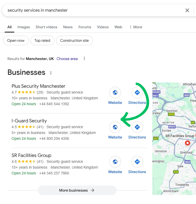 SEO ranking screenshot from old WeProms landing page
