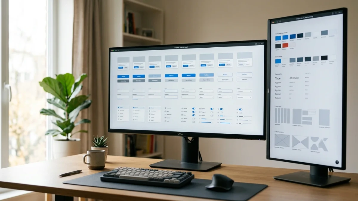 Design System Implementation and Component Library Setup — editorial illustration