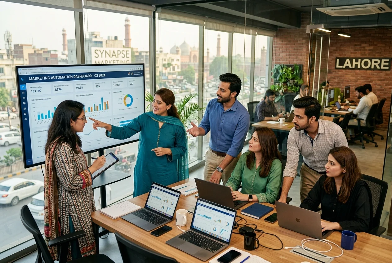 CRM and marketing automation service visual